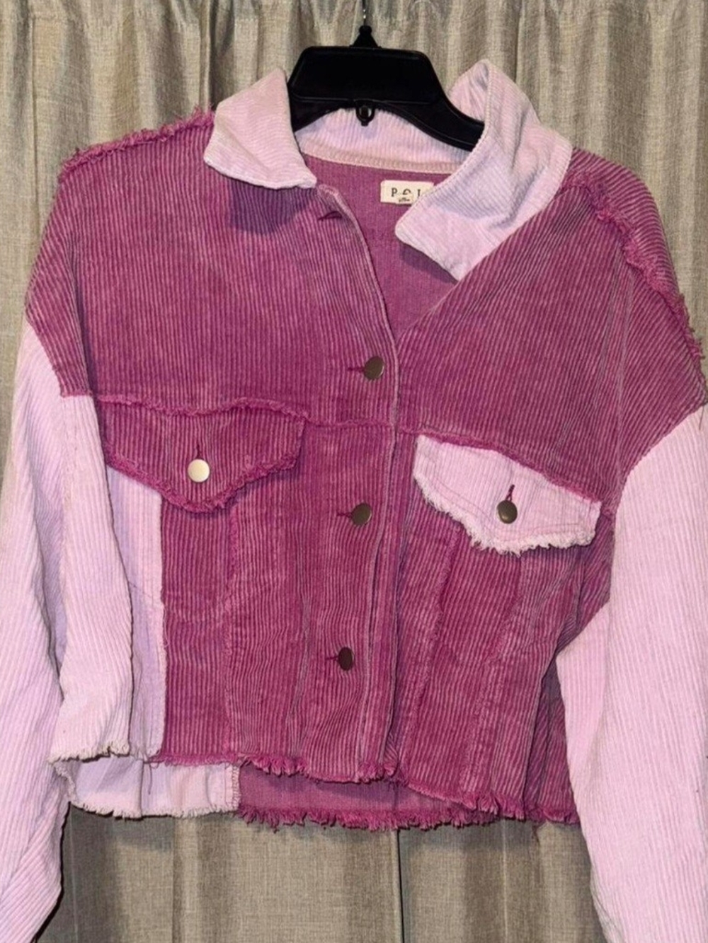 POL Pink Corduroy Crop Jacket